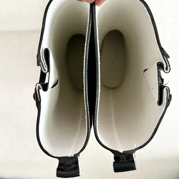 Paisley Rubber Rain Boots Black Purple - Picture 5 of 13